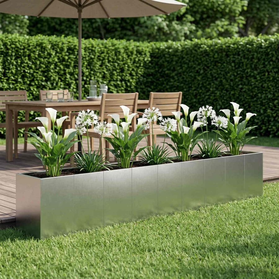 Plantenbak zilver 360 x 40 x 60 cm Roestvrij staal