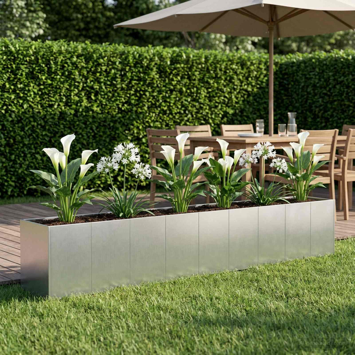 Plantenbak zilver 360 x 40 x 60 cm Gegalvaniseerd staal