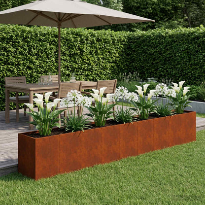 Plantenbak Roestkleurig 360 x 40 x 60 cm weervast staal