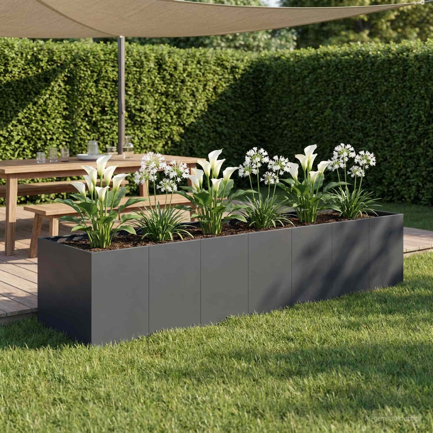 Plantenbak Antraciet 280 x 80 x 60 cm Koudgewalst staal