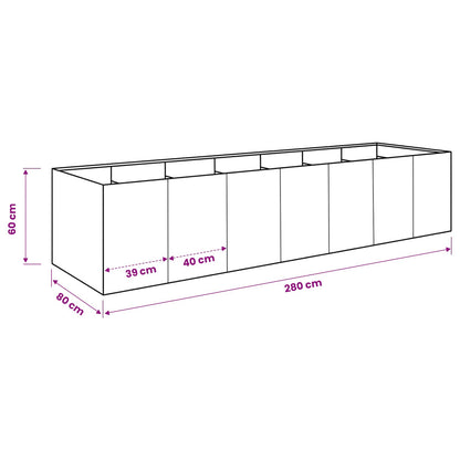 Plantenbak Antraciet 280 x 80 x 60 cm Koudgewalst staal