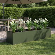 Plantenbak koudgewalst staal 280x80x60 cm olijfgroen