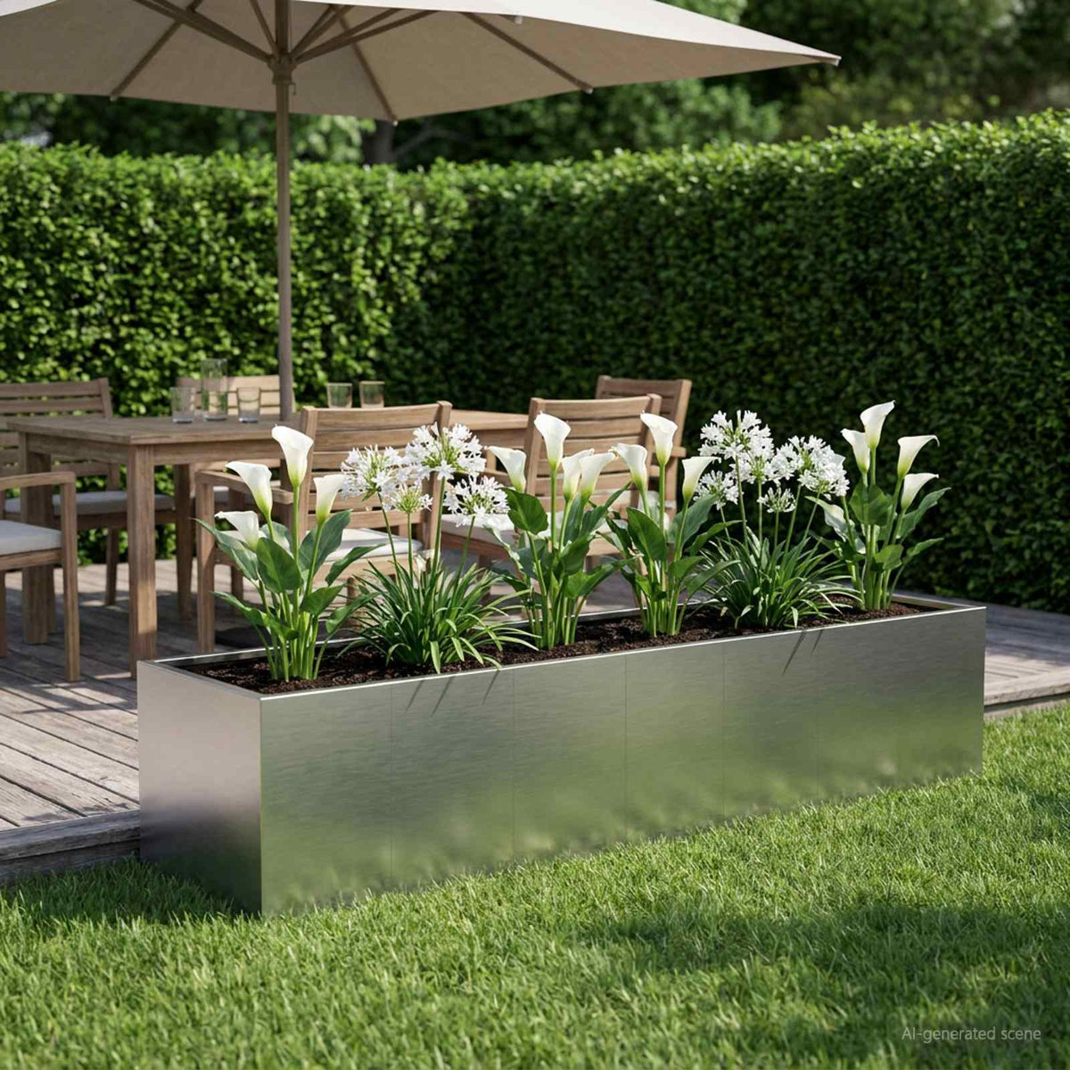 Plantenbak zilver 280 x 80 x 60 cm Roestvrij staal
