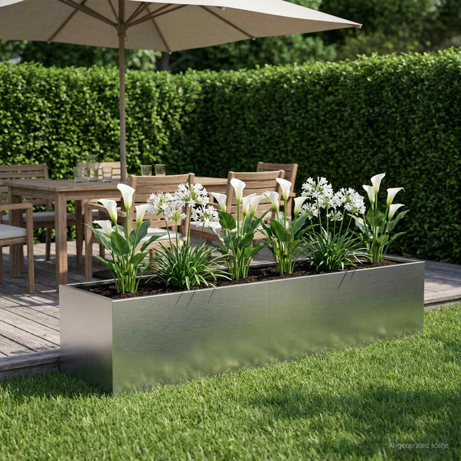 Plantenbak zilver 280 x 80 x 60 cm Roestvrij staal