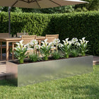 Plantenbak 280x80x60 cm gegalvaniseerd staal zilver