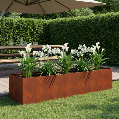 Plantenbak Roestkleurig 280 x 80 x 60 cm weervast staal