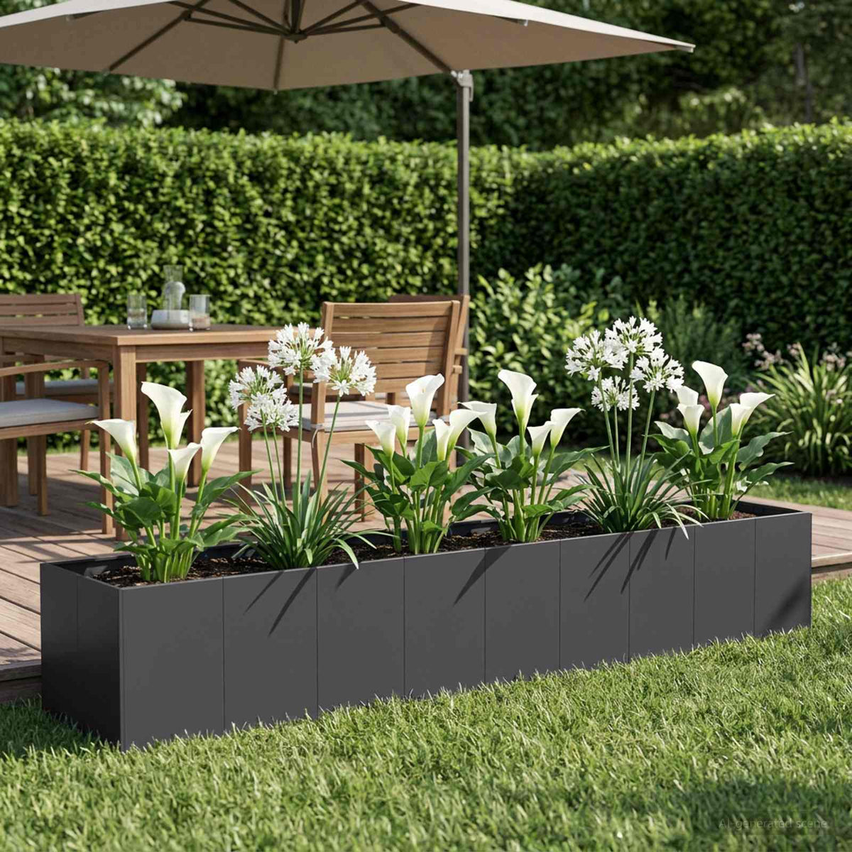 Plantenbak Zwart 360 x 80 x 60 cm Koudgewalst staal
