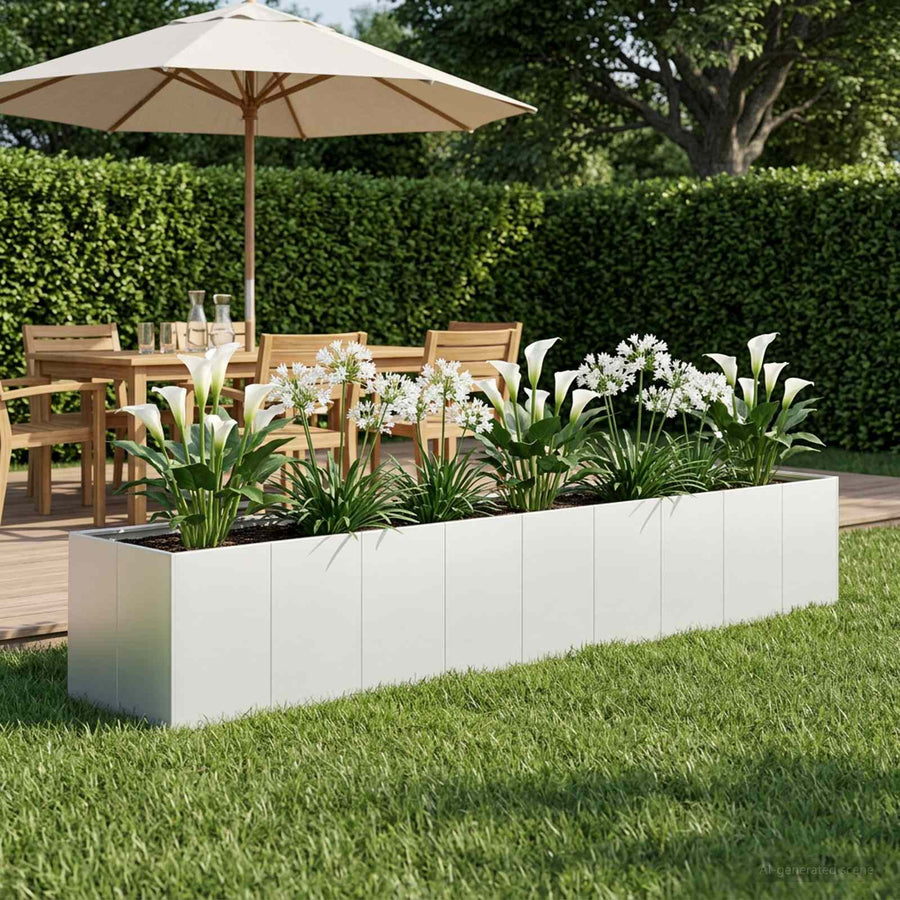 Plantenbak Wit 360 x 80 x 60 cm Koudgewalst staal