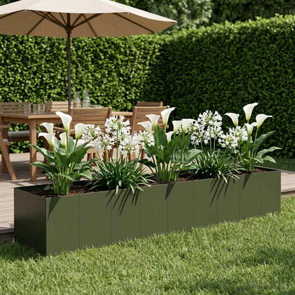 Plantenbak Olijfgroen 360 x 80 x 60 cm Koudgewalst staal