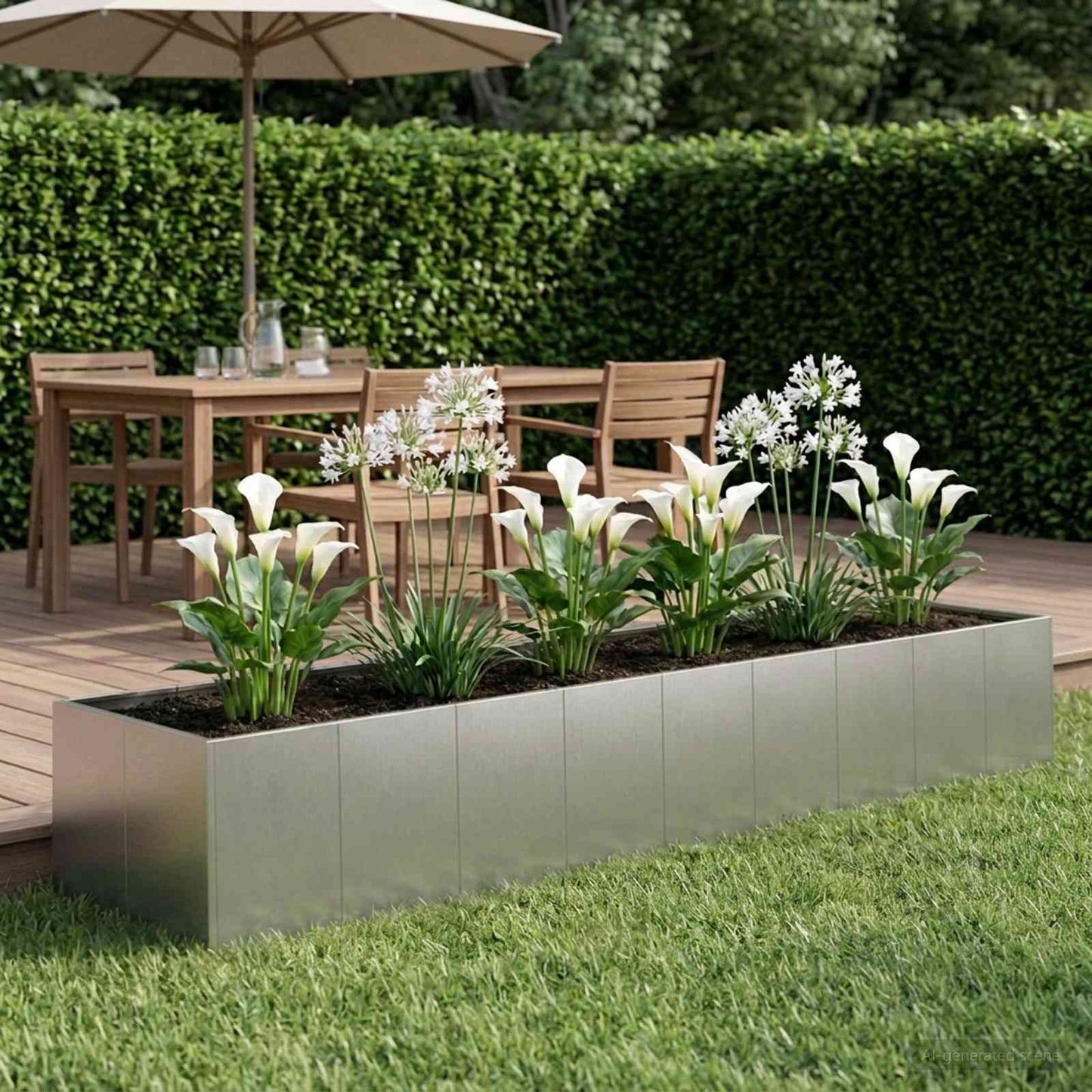 Plantenbak zilver 360 x 80 x 60 cm Roestvrij staal