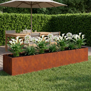 Plantenbak 360x80x60 cm roestkleurig staal