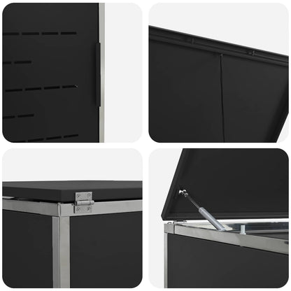 Afvalbak opslag Zwart 138 x 77,5 x 112,5 cm Roestvrij staal