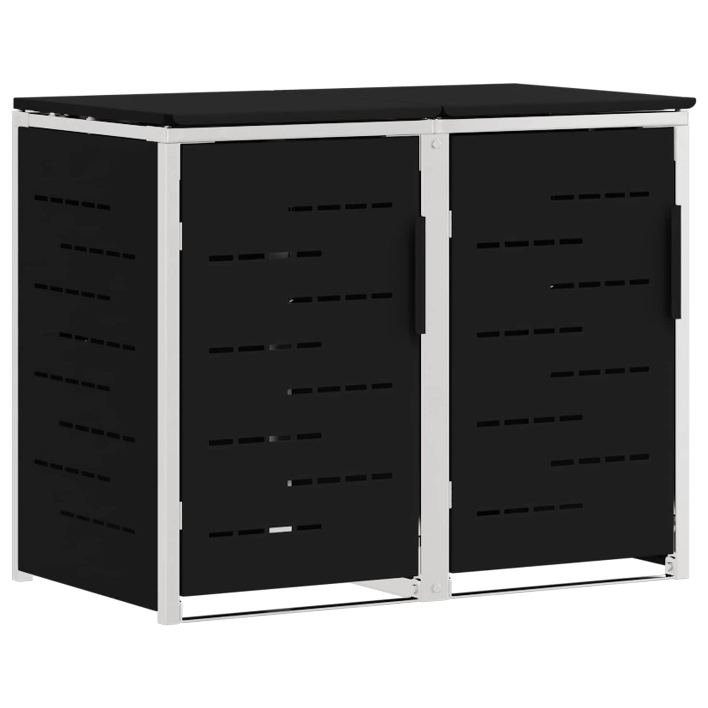 Afvalbak opslag Zwart 138 x 77,5 x 112,5 cm Roestvrij staal