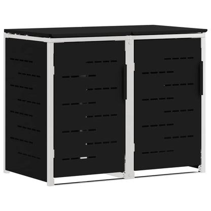 Afvalbak opslag Zwart 138 x 77,5 x 112,5 cm Roestvrij staal