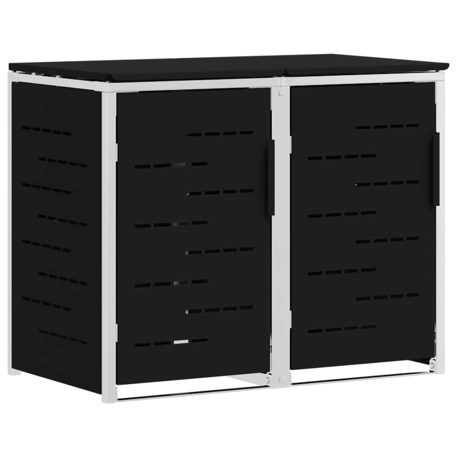 Afvalbak opslag Zwart 138 x 77,5 x 112,5 cm Roestvrij staal