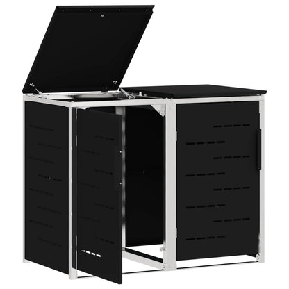 Afvalbak opslag Zwart 138 x 77,5 x 112,5 cm Roestvrij staal
