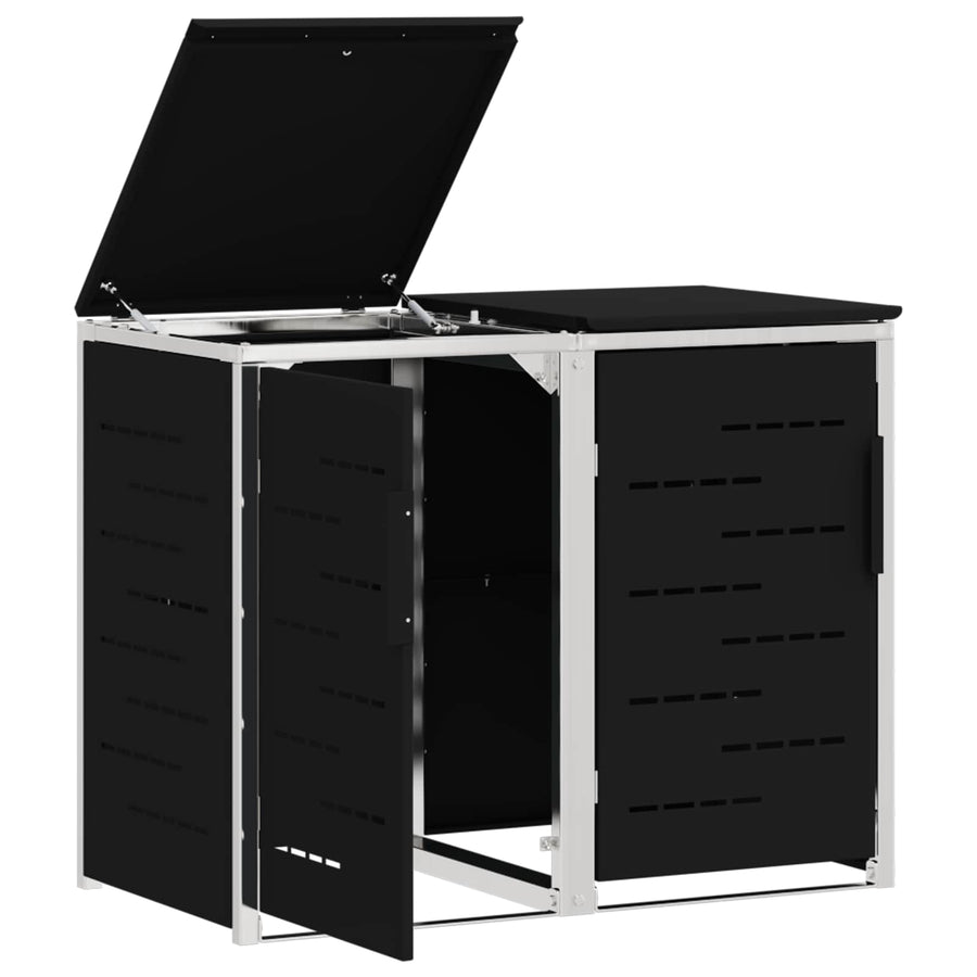 Afvalbak opslag Zwart 138 x 77,5 x 112,5 cm Roestvrij staal