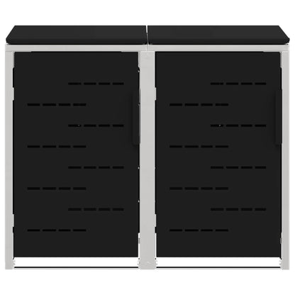 Afvalbak opslag Zwart 138 x 77,5 x 112,5 cm Roestvrij staal