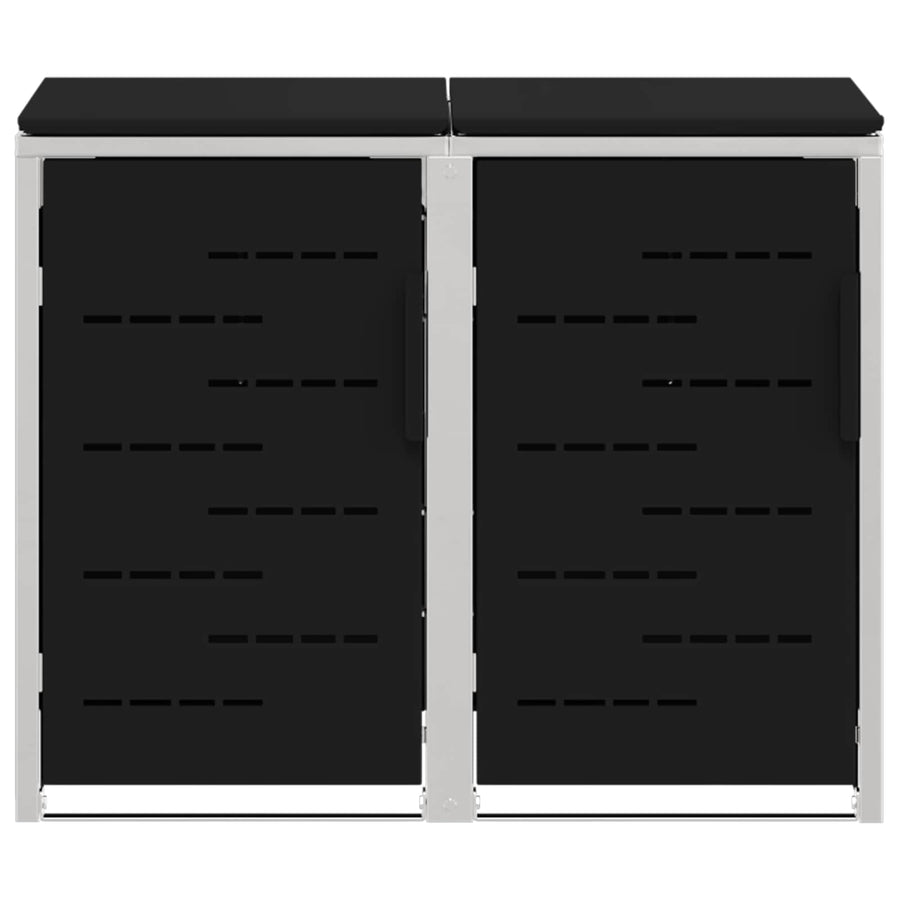 Afvalbak opslag Zwart 138 x 77,5 x 112,5 cm Roestvrij staal