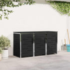 Afvalbak opslag 207x77.5x112.5 cm roestvrij staal zwart