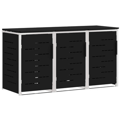 Afvalbak opslag Zwart 207 x 77,5 x 112,5 cm Roestvrij staal