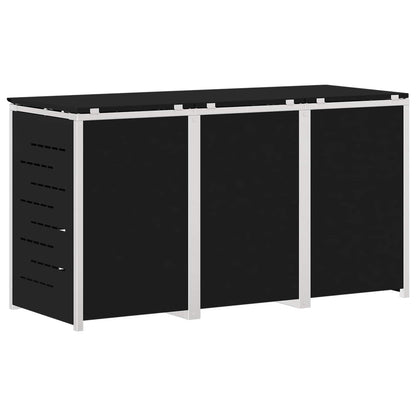 Afvalbak opslag Zwart 207 x 77,5 x 112,5 cm Roestvrij staal