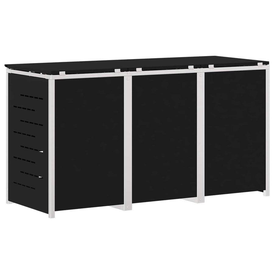Afvalbak opslag Zwart 207 x 77,5 x 112,5 cm Roestvrij staal