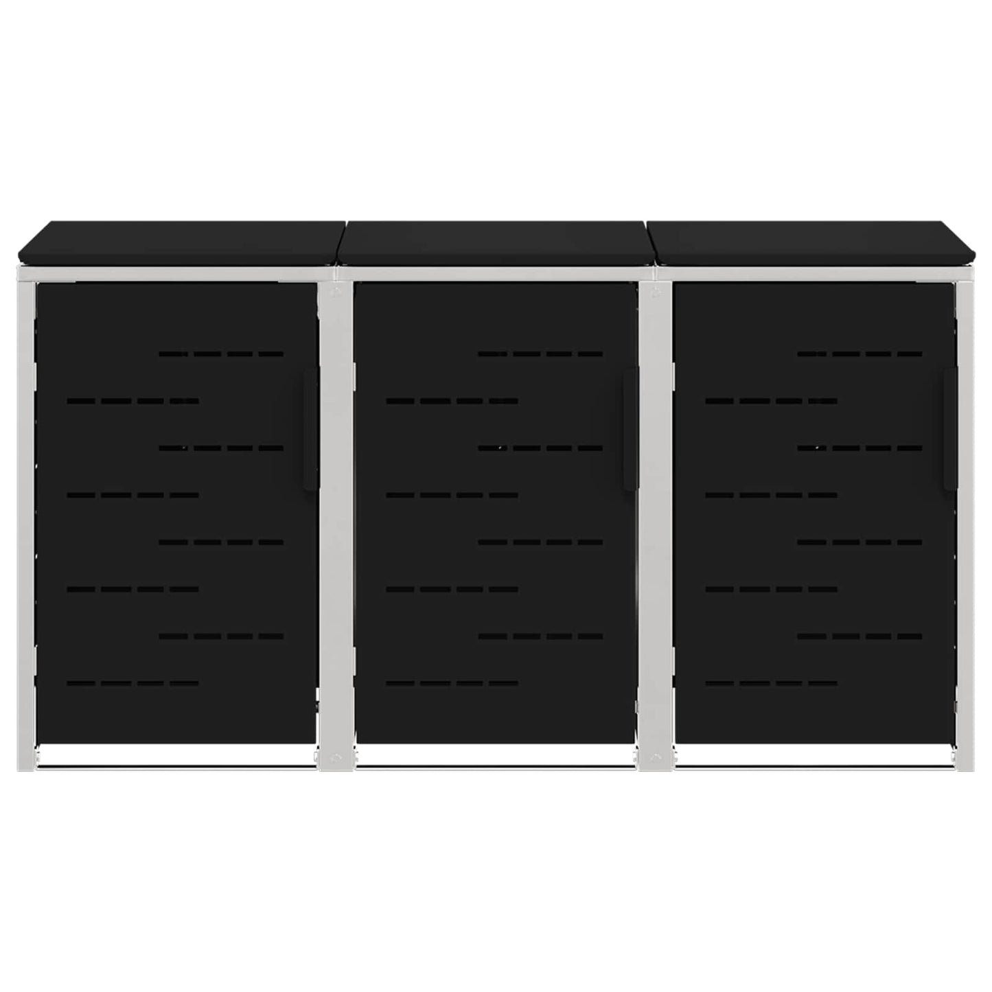 Afvalbak opslag Zwart 207 x 77,5 x 112,5 cm Roestvrij staal