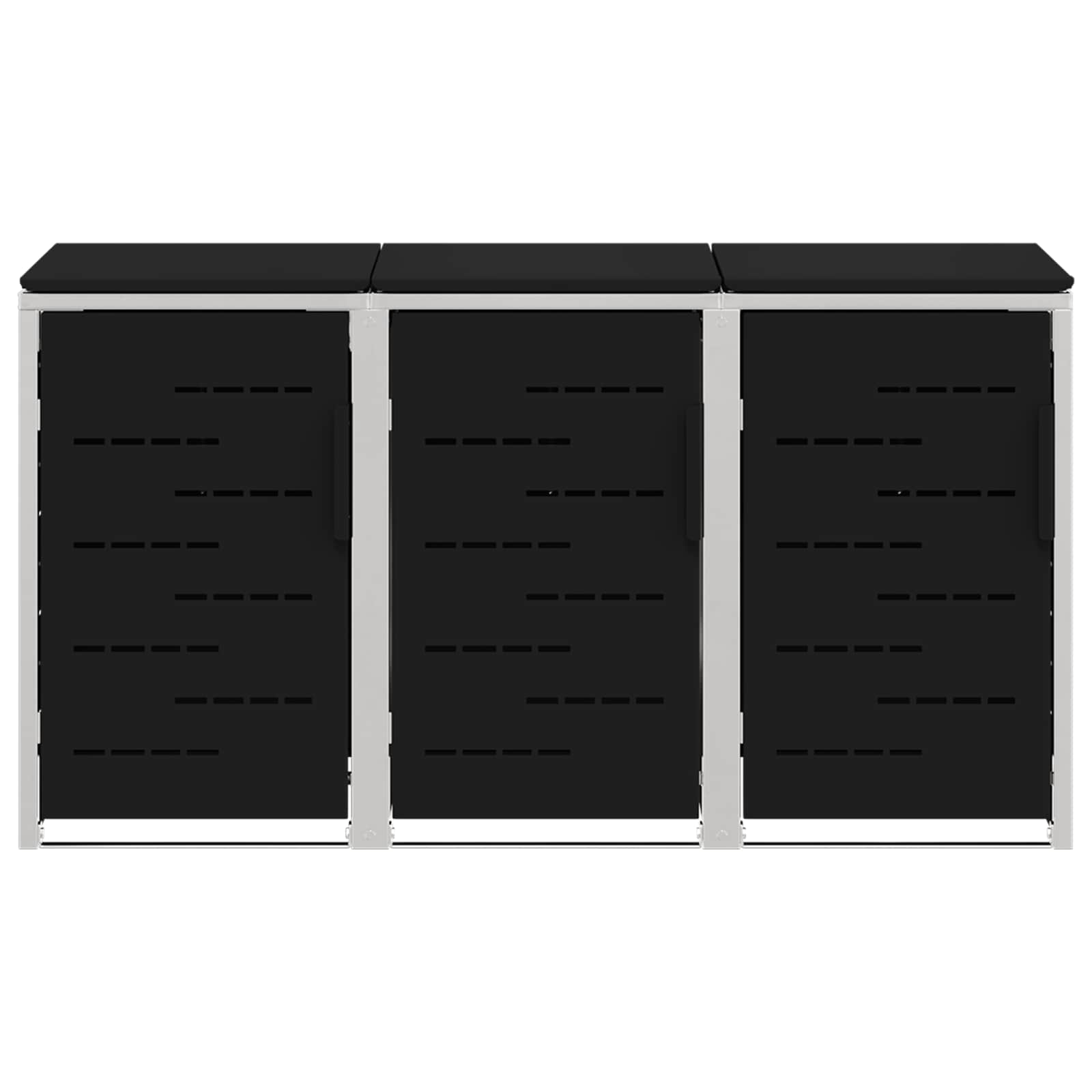 Afvalbak opslag Zwart 207 x 77,5 x 112,5 cm Roestvrij staal