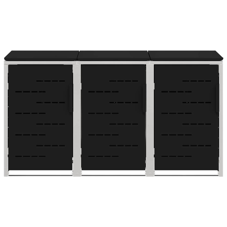 Afvalbak opslag Zwart 207 x 77,5 x 112,5 cm Roestvrij staal