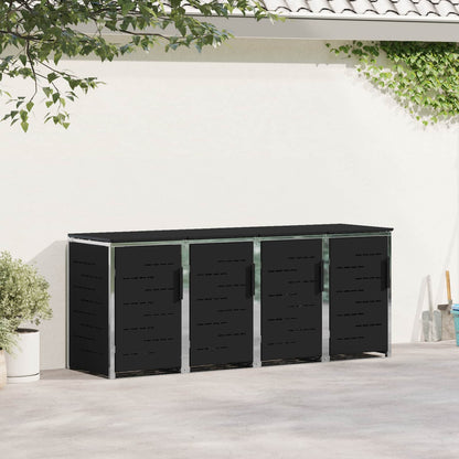 Afvalbak opslag Zwart 276 x 77,5 x 112,5 cm Roestvrij staal