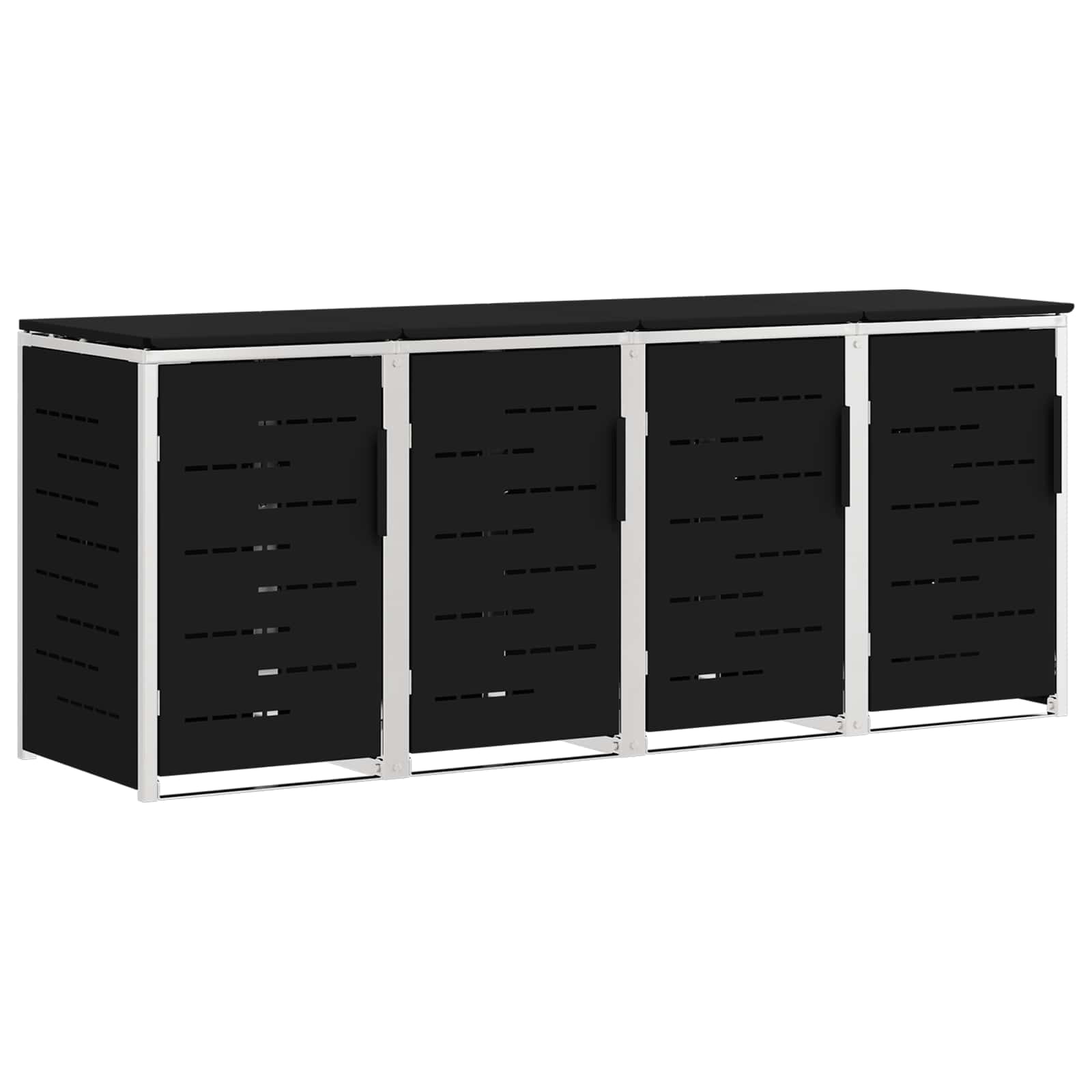 Afvalbak opslag Zwart 276 x 77,5 x 112,5 cm Roestvrij staal