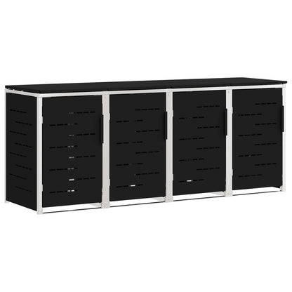 Afvalbak opslag Zwart 276 x 77,5 x 112,5 cm Roestvrij staal