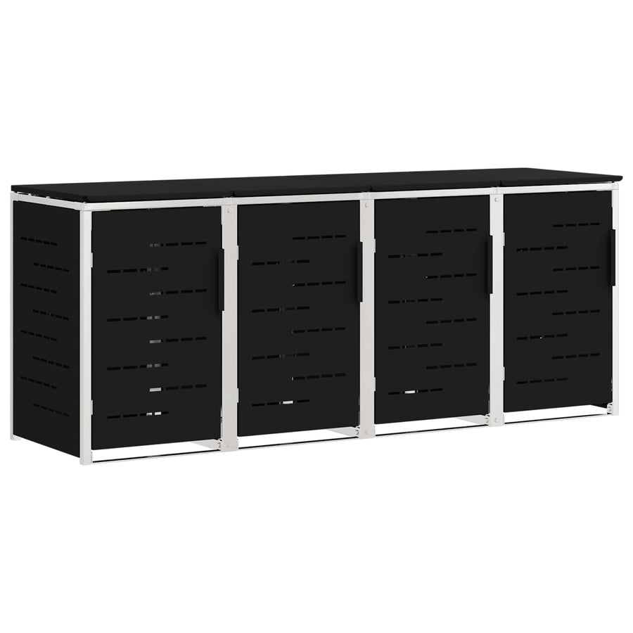 Afvalbak opslag Zwart 276 x 77,5 x 112,5 cm Roestvrij staal