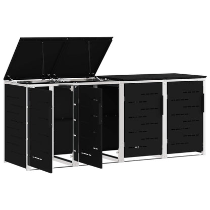 Afvalbak opslag Zwart 276 x 77,5 x 112,5 cm Roestvrij staal