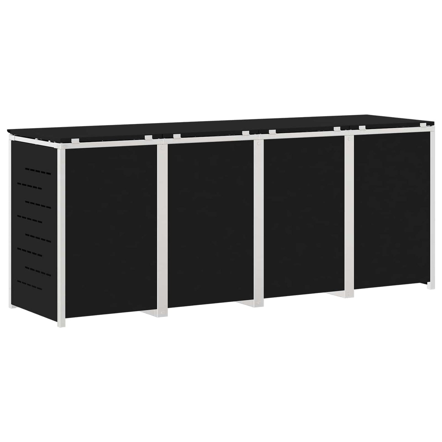 Afvalbak opslag Zwart 276 x 77,5 x 112,5 cm Roestvrij staal