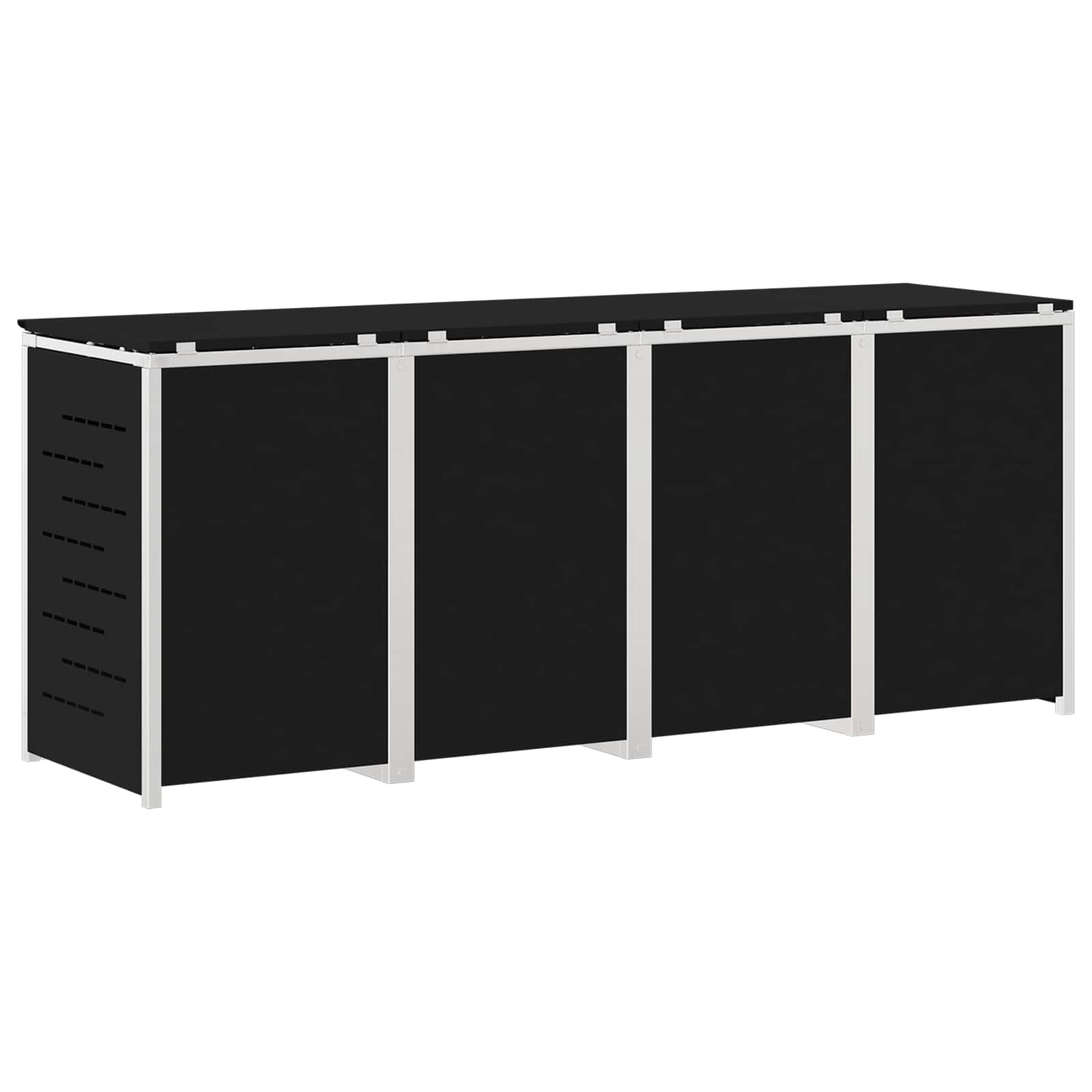 Afvalbak opslag Zwart 276 x 77,5 x 112,5 cm Roestvrij staal