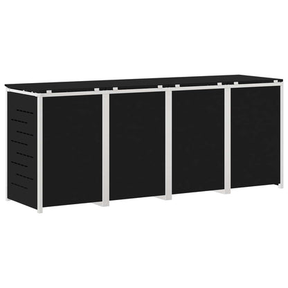 Afvalbak opslag Zwart 276 x 77,5 x 112,5 cm Roestvrij staal