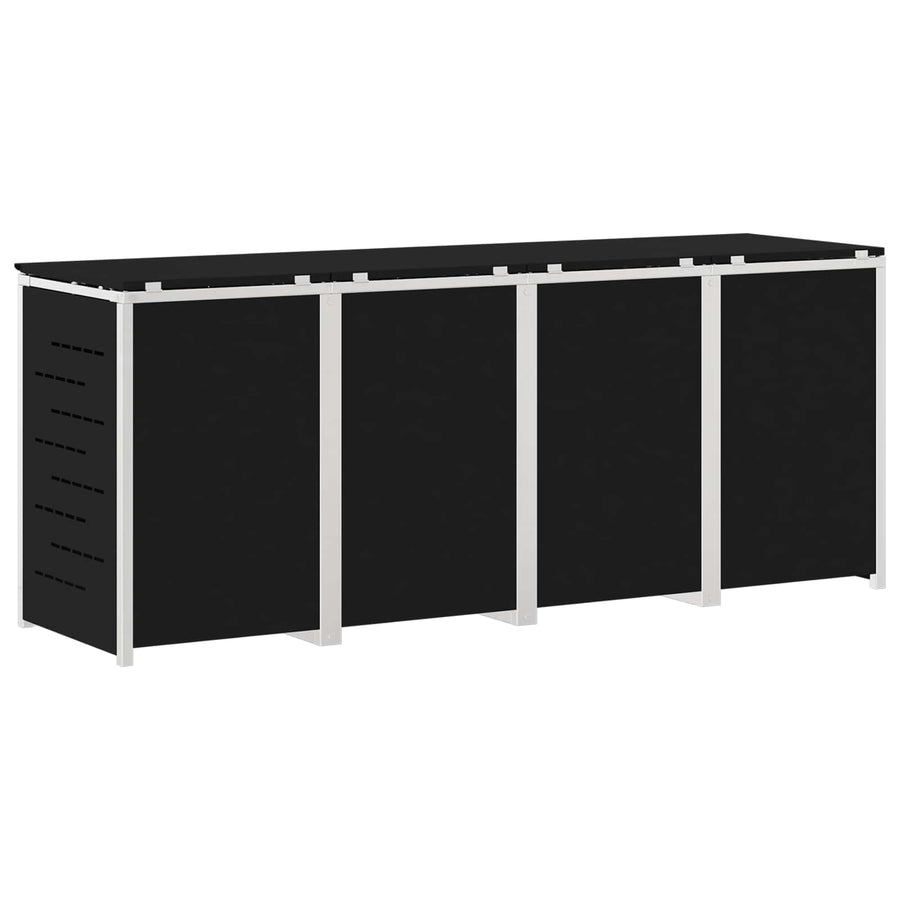 Afvalbak opslag Zwart 276 x 77,5 x 112,5 cm Roestvrij staal