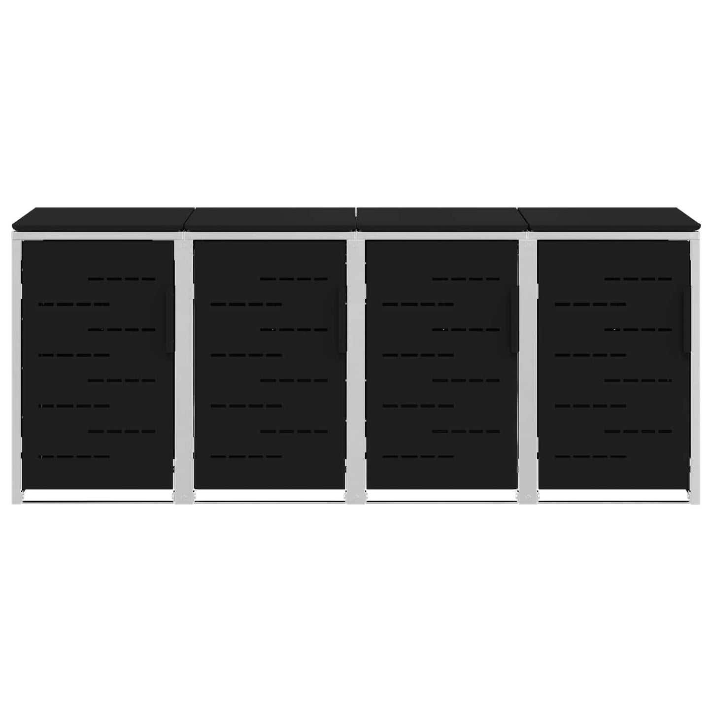 Afvalbak opslag Zwart 276 x 77,5 x 112,5 cm Roestvrij staal