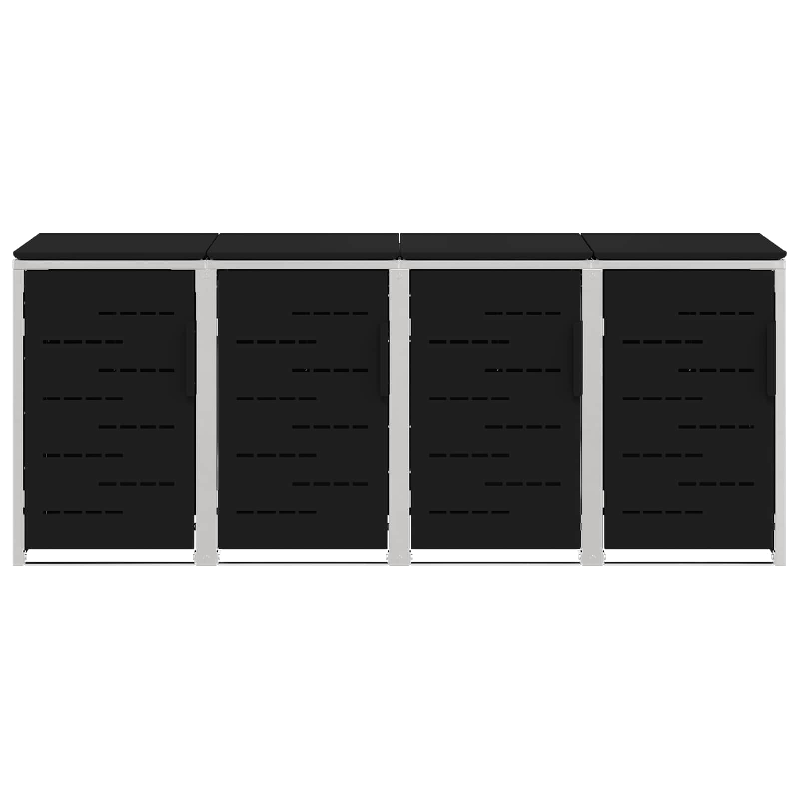 Afvalbak opslag Zwart 276 x 77,5 x 112,5 cm Roestvrij staal