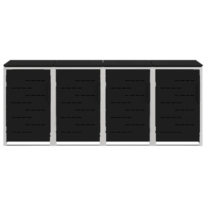 Afvalbak opslag Zwart 276 x 77,5 x 112,5 cm Roestvrij staal