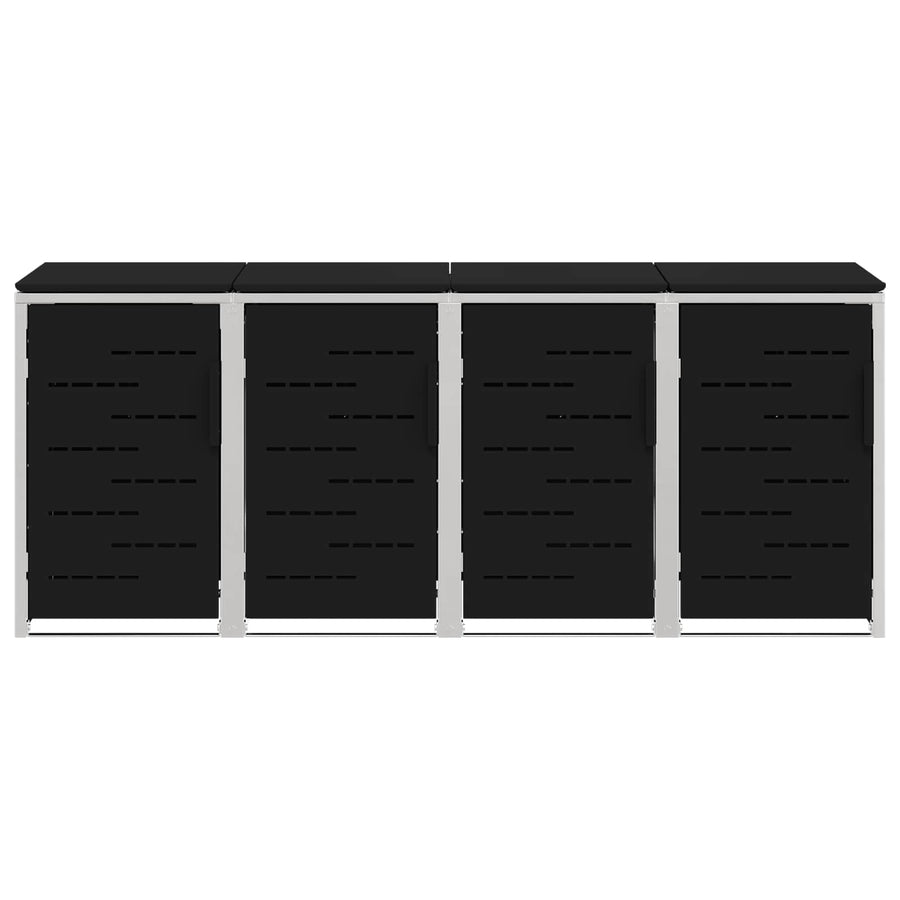 Afvalbak opslag Zwart 276 x 77,5 x 112,5 cm Roestvrij staal