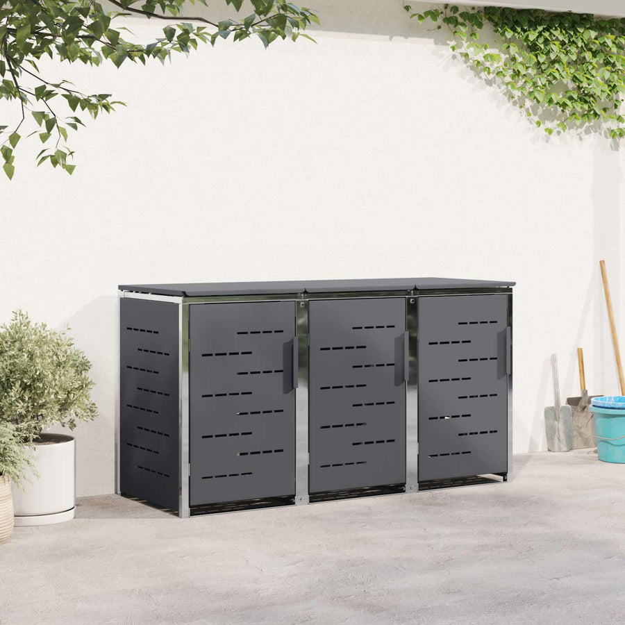 Afvalbak opslag Antracietkleurig 207 x 77,5 x 112,5 cm
