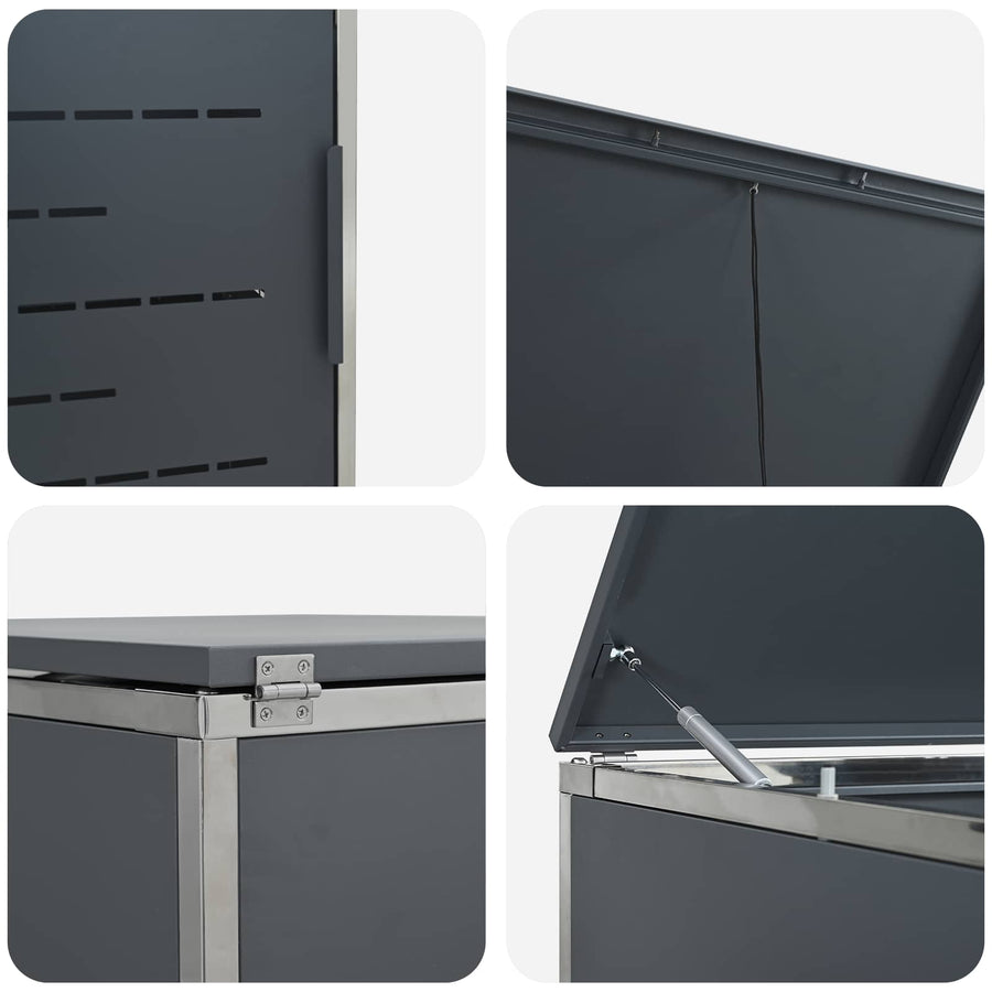 Afvalbak opslag Antracietkleurig 276 x 77,5 x 112,5 cm