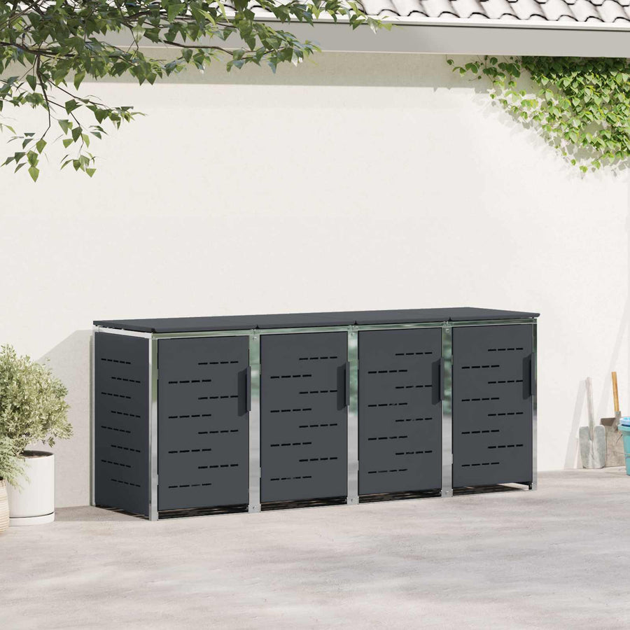 Afvalbak opslag Antracietkleurig 276 x 77,5 x 112,5 cm