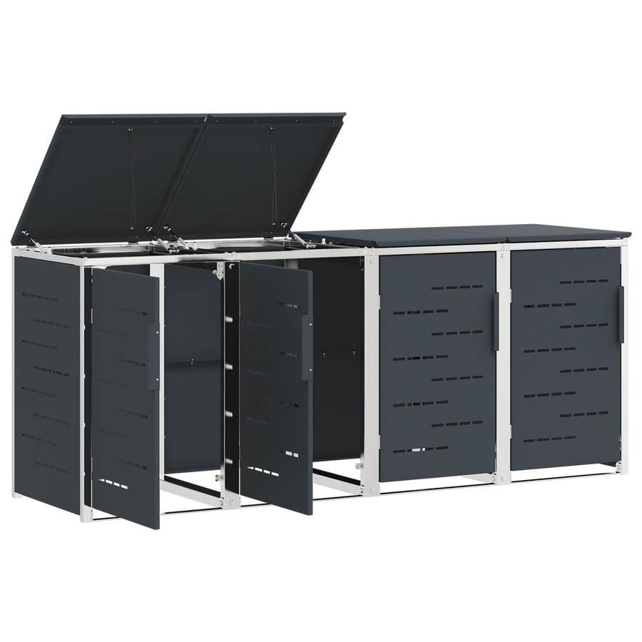 Afvalbak opslag Antracietkleurig 276 x 77,5 x 112,5 cm