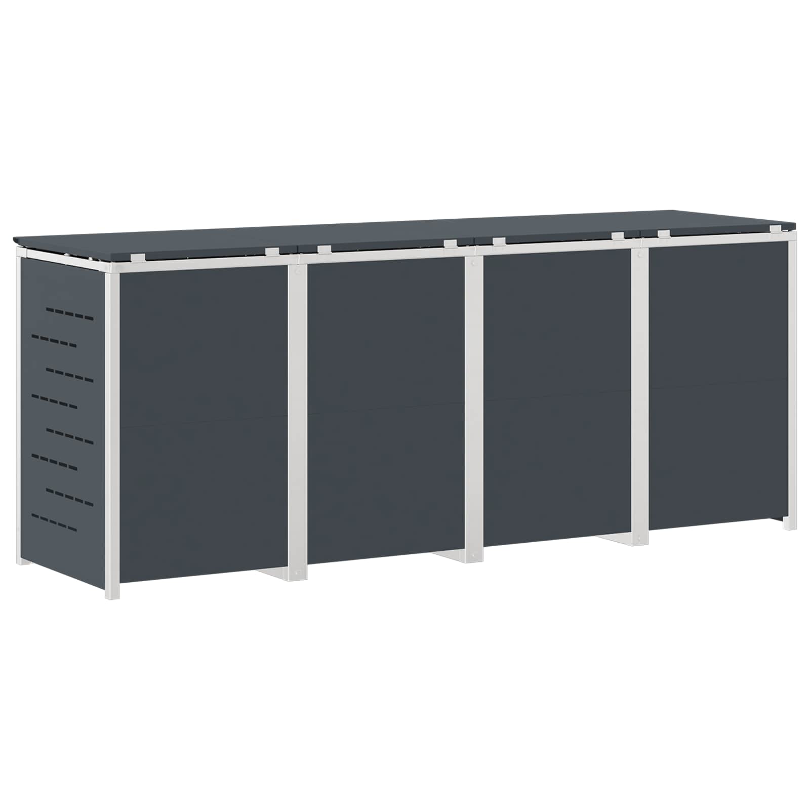 Afvalbak opslag Antracietkleurig 276 x 77,5 x 112,5 cm