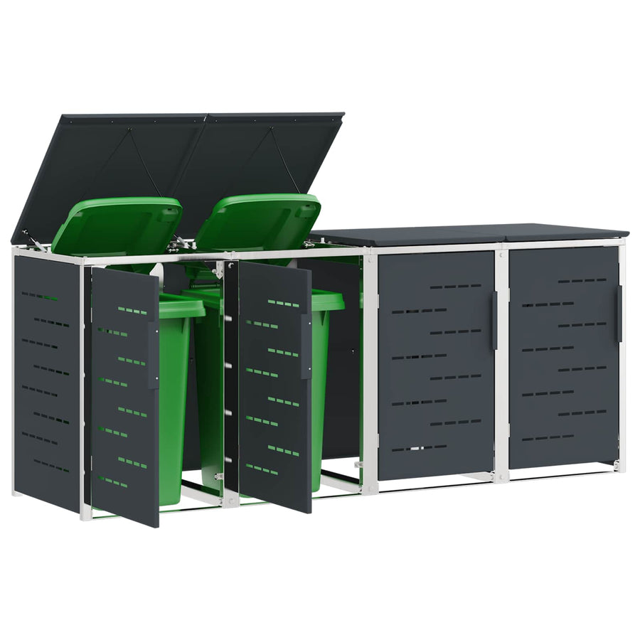 Afvalbak opslag Antracietkleurig 276 x 77,5 x 112,5 cm