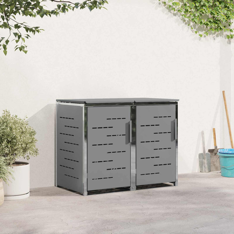 Afvalbak opslag Grijs 138 x 77,5 x 112,5 cm Roestvrij staal